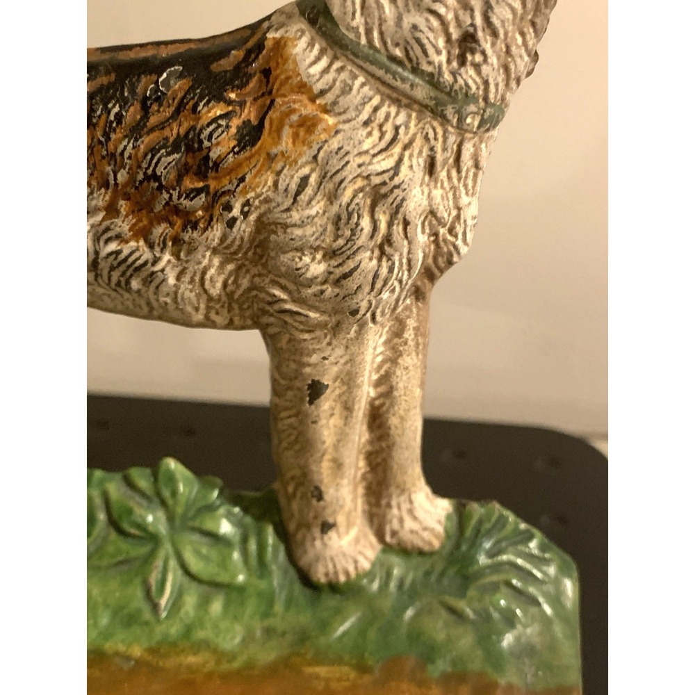Hubley Cast Iron Airedale Fox Terrier Dog Bookend Doorstop #294 Vintage Fine - Picture 12 of 16